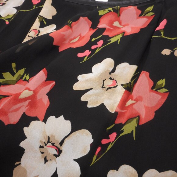 NWT Liz Claiborne Women's Size 14W Midi A-line Skirt Side Zip Dark Floral Print - Picture 10 of 10
